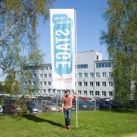 Flag factory: flagpole and large flag