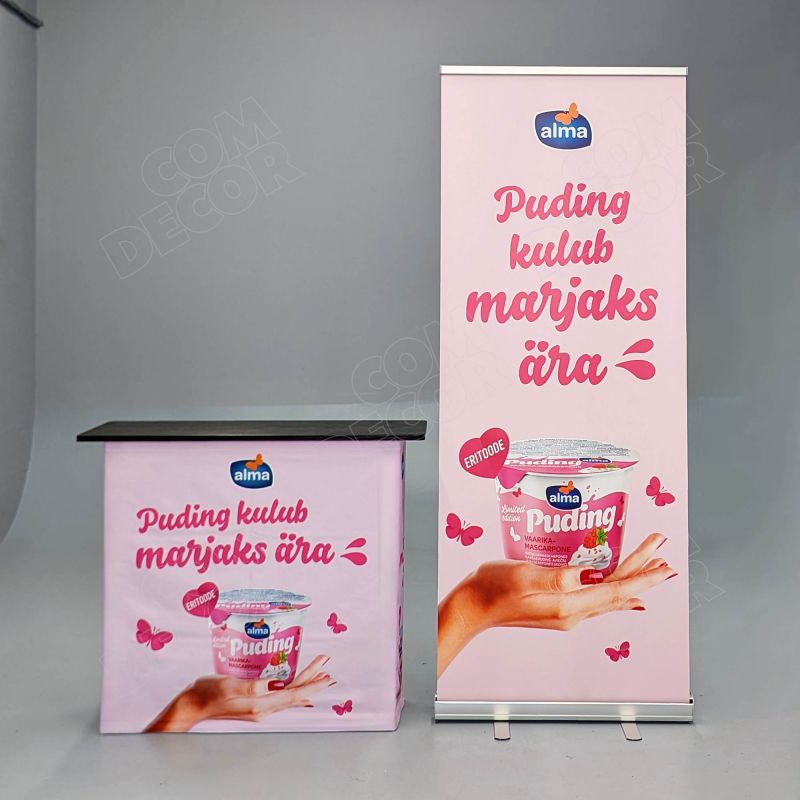 Exhibition / promo counter and roll-up