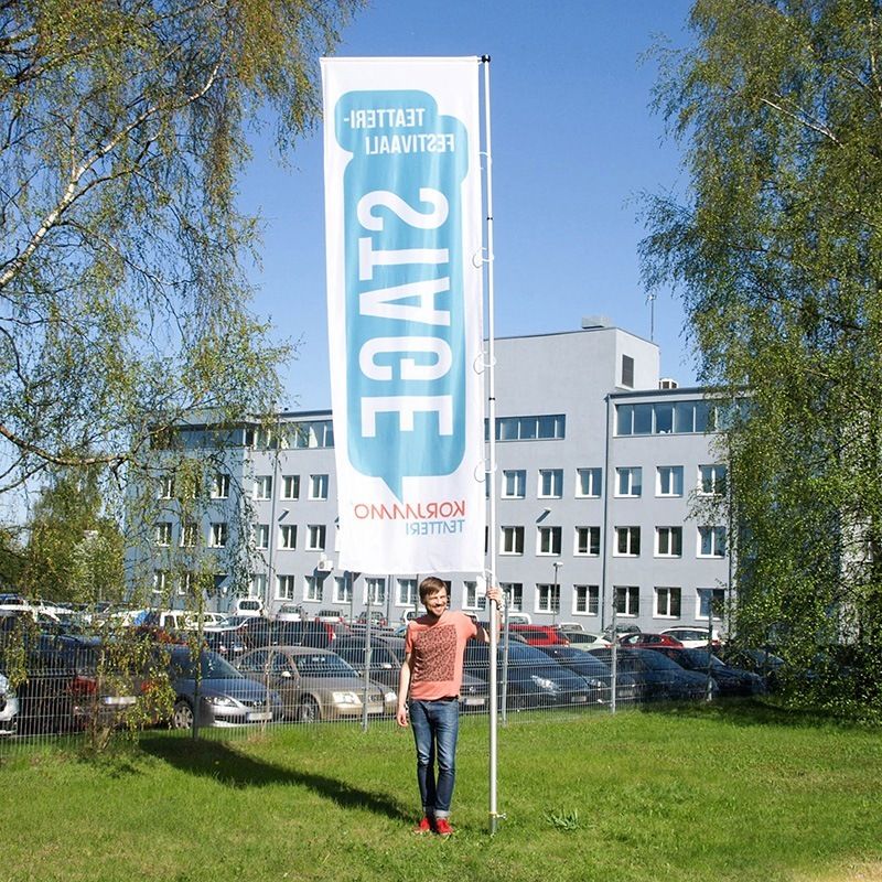 Flag factory: flagpole and large flag