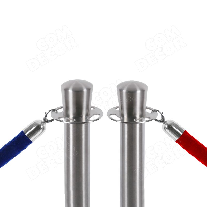 Queue barrier poles with barrier rope